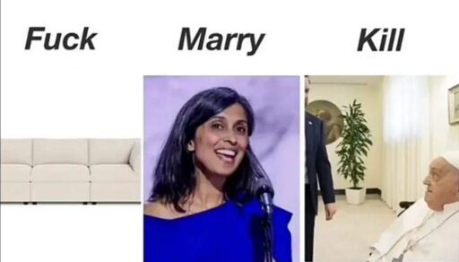 Fuck, Marry, Kill: A couch, Usha Vance, Pope Francas