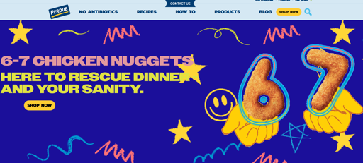 A screenshot of Purdue Farms' new product - chicken nuggets shaped as the numbers 6 and 7, referencing the cancerous meme.